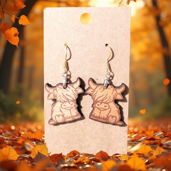 🪵Highland Cow Earrings - Picture 1 of 1